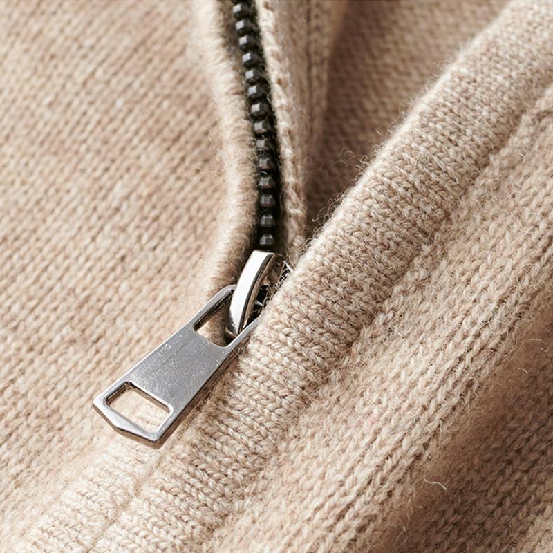 Men's Fine Knit Sweater | Quarter Zip & Stand Collar