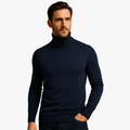 Men's Fine-Knit Turtleneck Sweater | Ribbed Collar & Hem