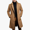 Men's Formal Long Coat | Notched Lapel & Pockets