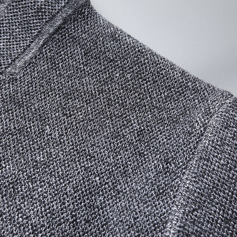 Men's Knit Cardigan | Stand Collar & Patch Pockets
