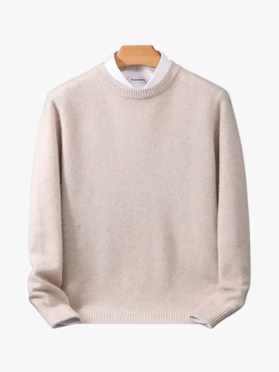 Men's Knit Crewneck Sweater | Ribbed Cuffs & Hem