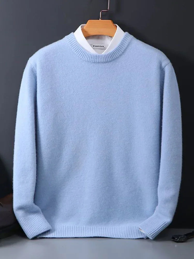 Men's Knit Crewneck Sweater | Ribbed Cuffs & Hem