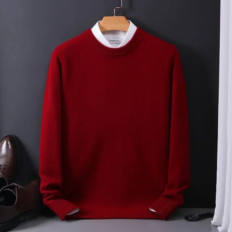 Men's Knit Crewneck Sweater | Ribbed Cuffs & Hem