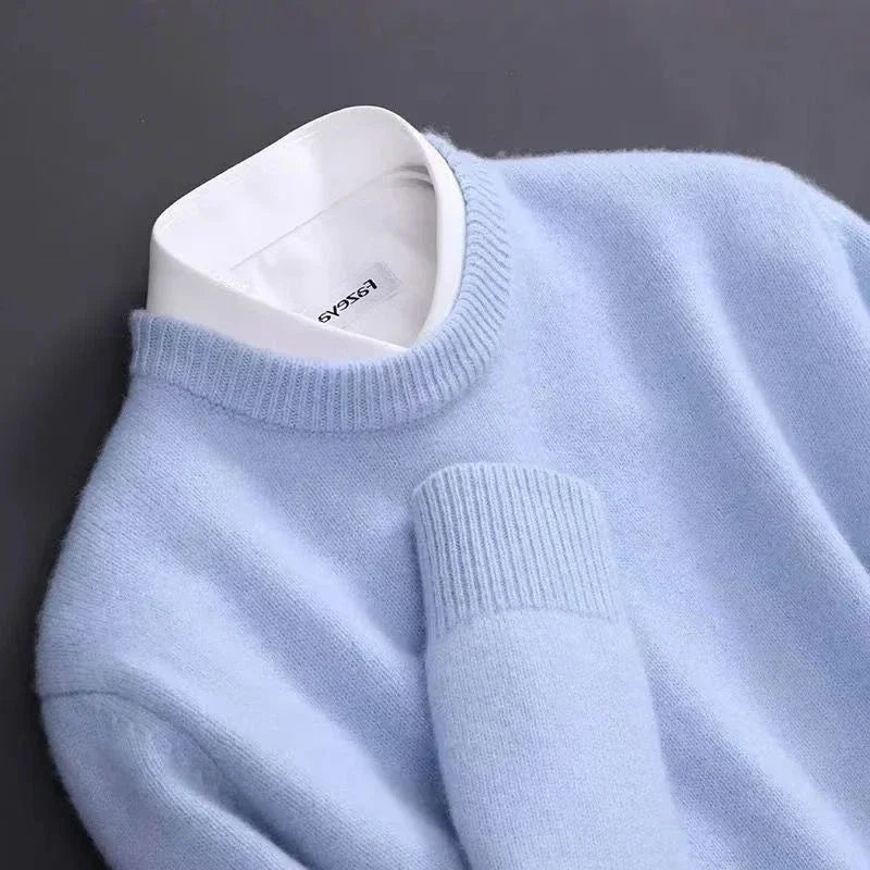 Men's Knit Crewneck Sweater | Ribbed Cuffs & Hem