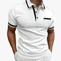 Men's Knit Polo Shirt | Button Placket & Chest Pocket