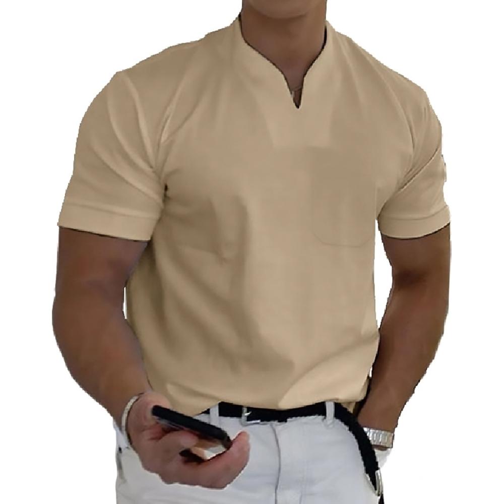 Men's Knit Polo Shirt | Notch Neck & Chest Pocket