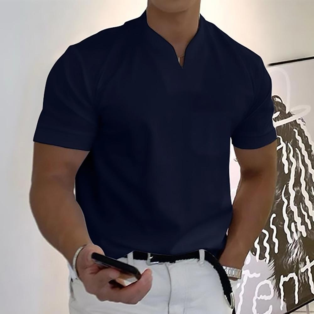 Men's Knit Polo Shirt | Notch Neck & Chest Pocket