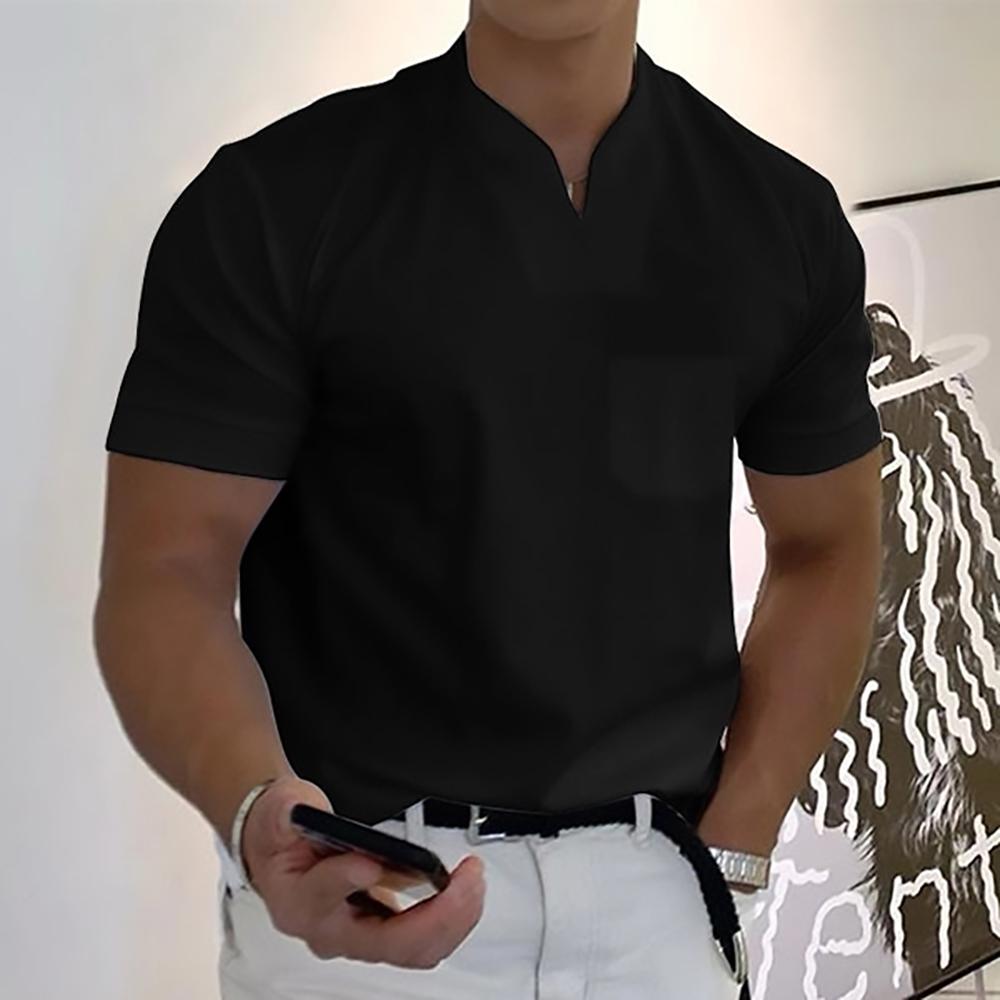 Men's Knit Polo Shirt | Notch Neck & Chest Pocket