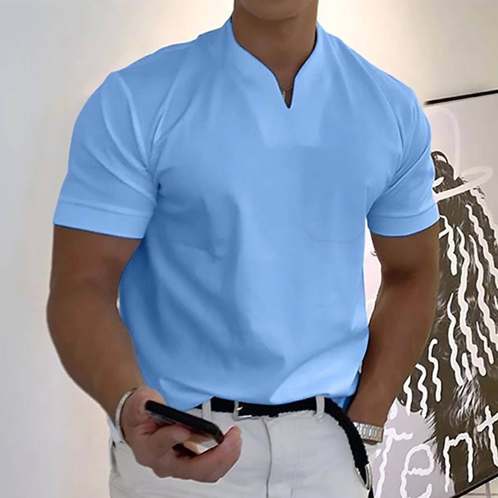 Men's Knit Polo Shirt | Notch Neck & Chest Pocket