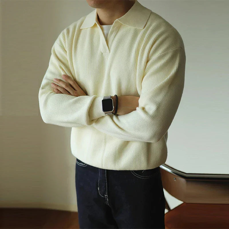 Men's Knit Polyester Polo Shirt | Open Placket & Ribbing
