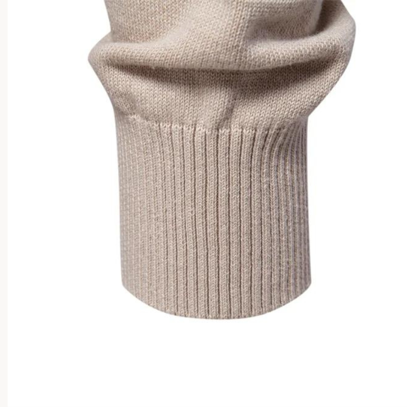Men's Knit Sweater | Crew Neck & Raised Plaid Lines