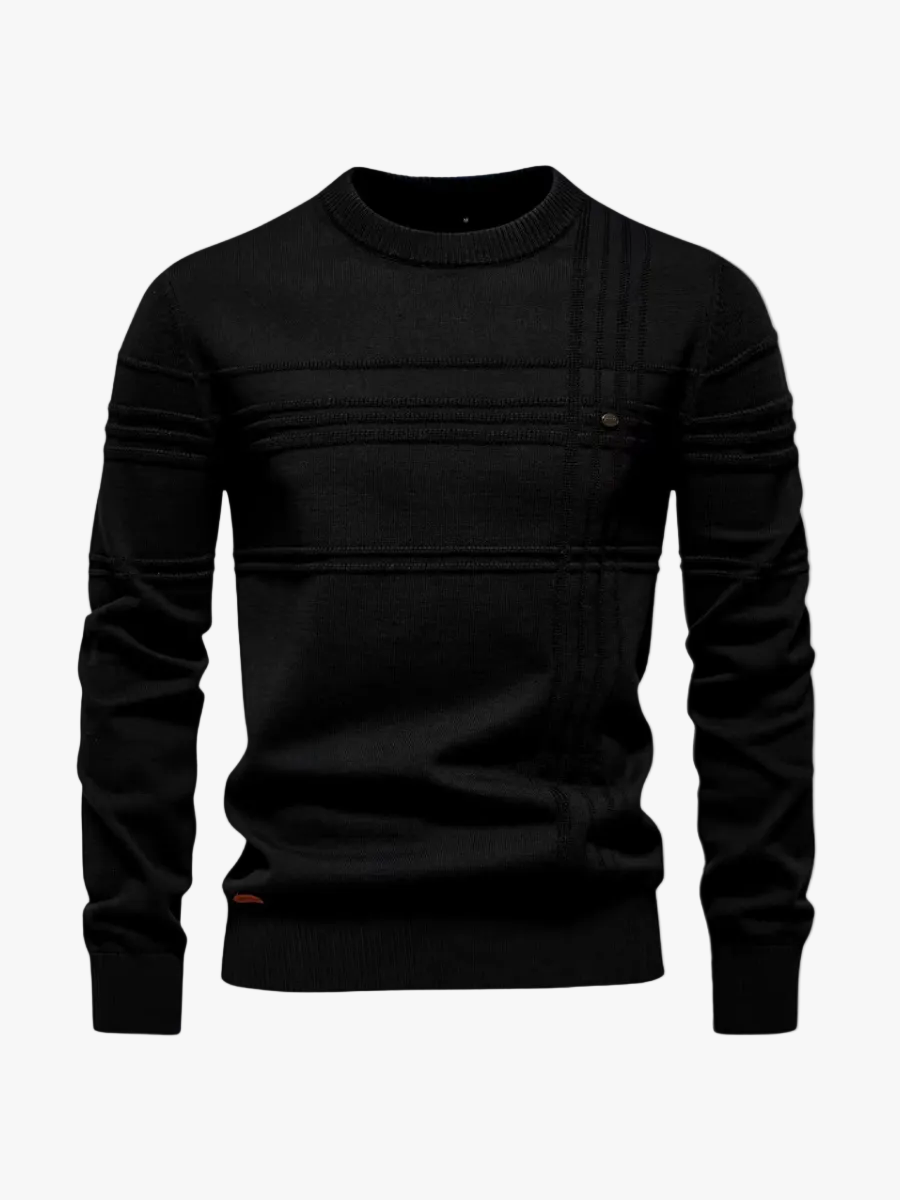 Men's Knit Sweater | Crew Neck & Ribbed Trim