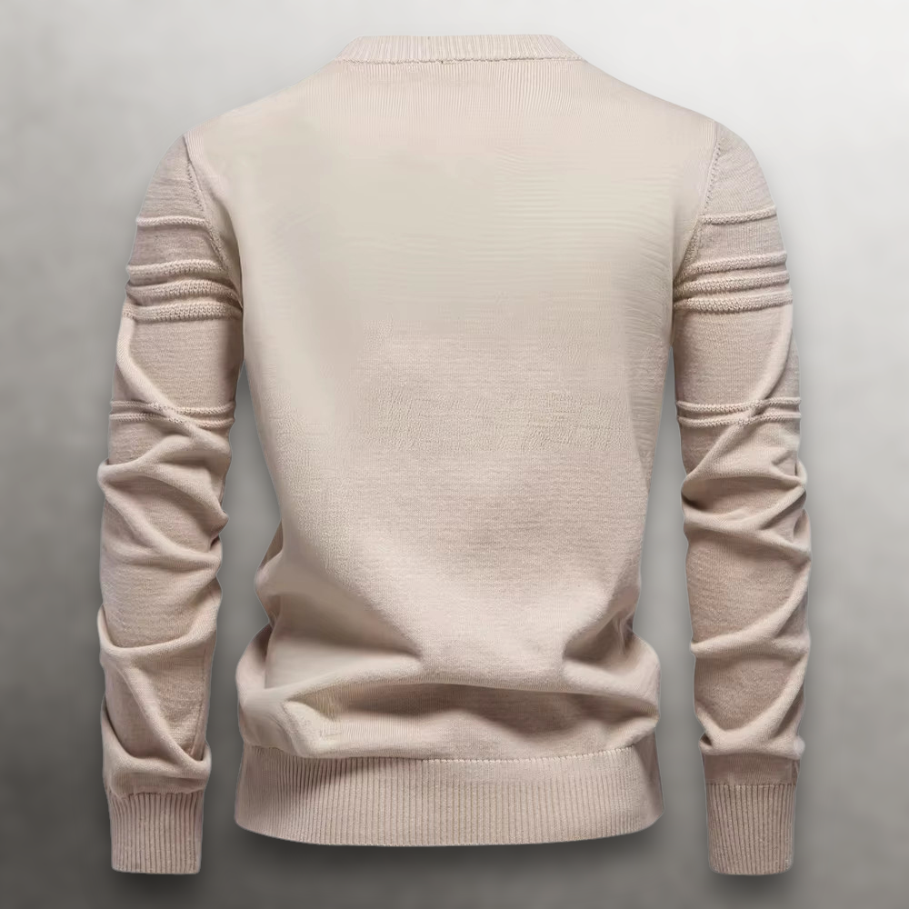 Men's Knit Sweater | Crew Neck & Ribbed Trim