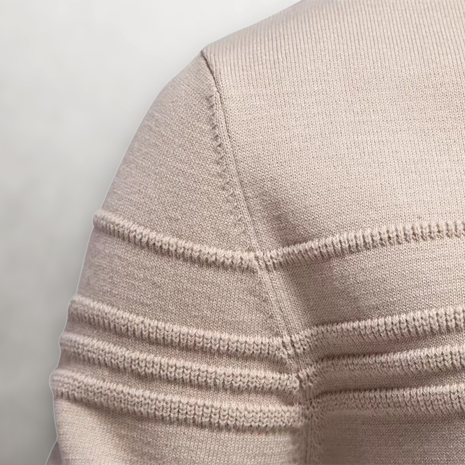 Men's Knit Sweater | Crew Neck & Ribbed Trim