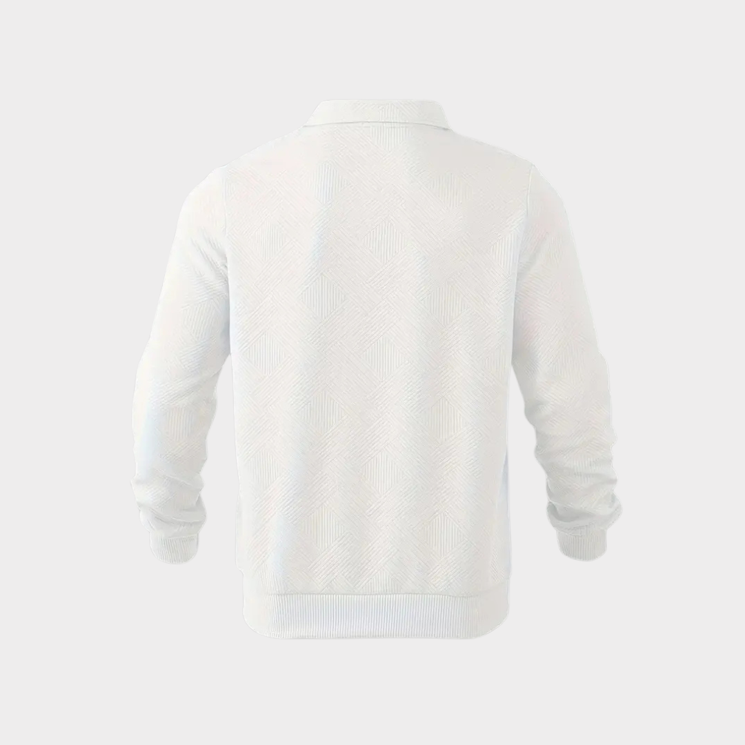 Men's Knit Sweater | Quarter Zip & Pointed Collar
