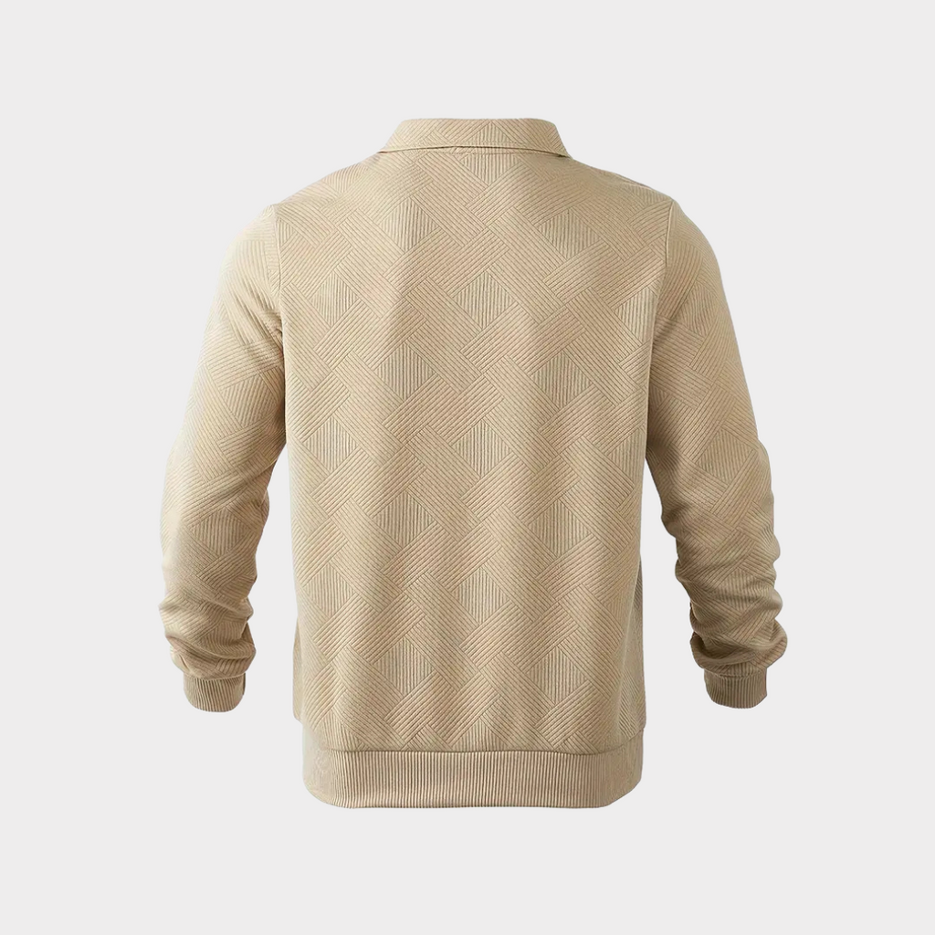 Men's Knit Sweater | Quarter Zip & Pointed Collar