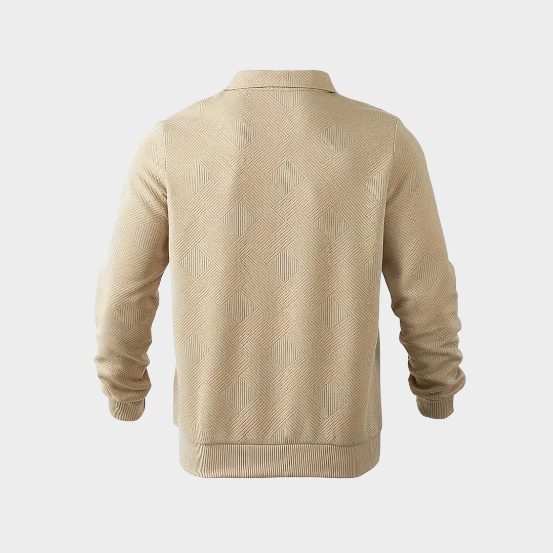 Men's Knit Sweater | Quarter Zip & Pointed Collar
