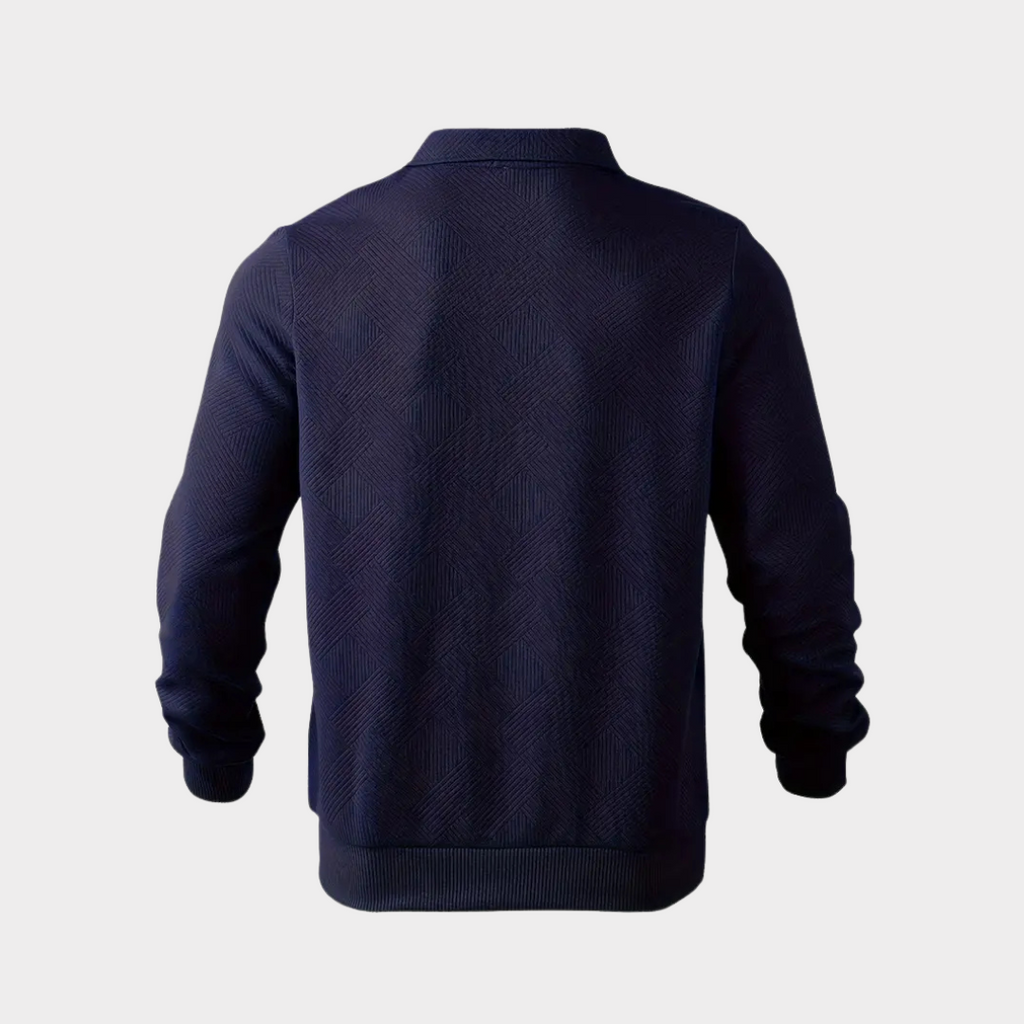 Men's Knit Sweater | Quarter Zip & Pointed Collar