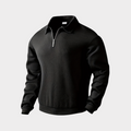 Men's Knit Sweater | Quarter Zip & Pointed Collar
