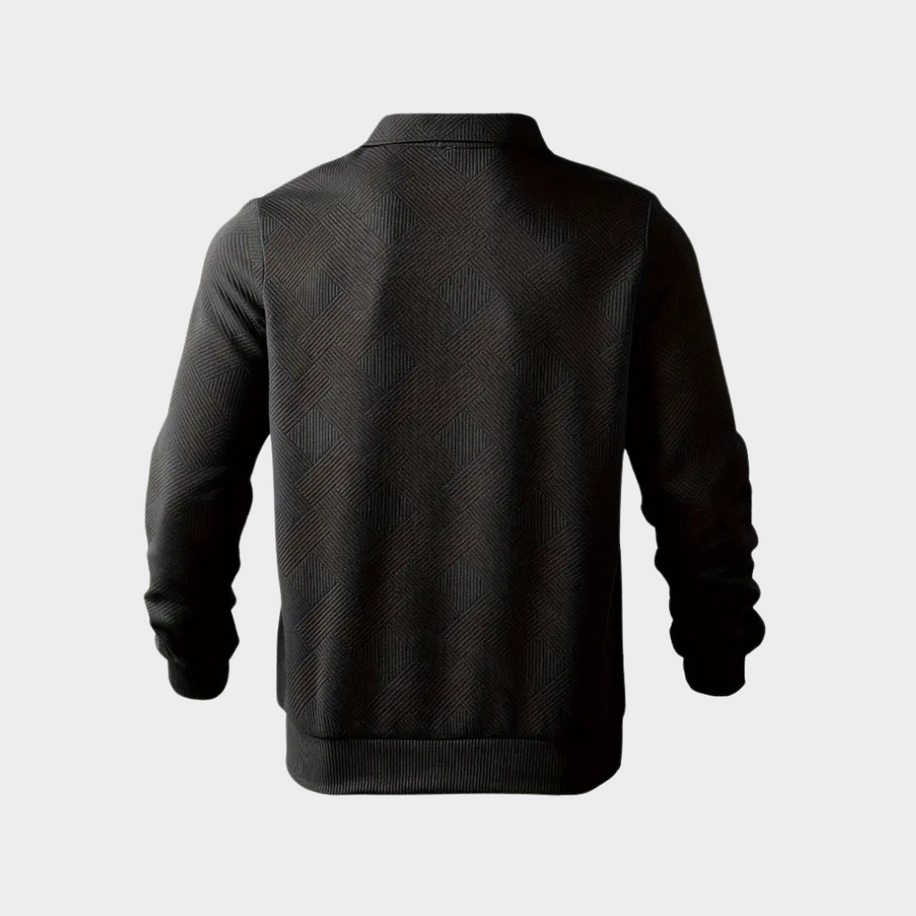 Men's Knit Sweater | Quarter Zip & Pointed Collar