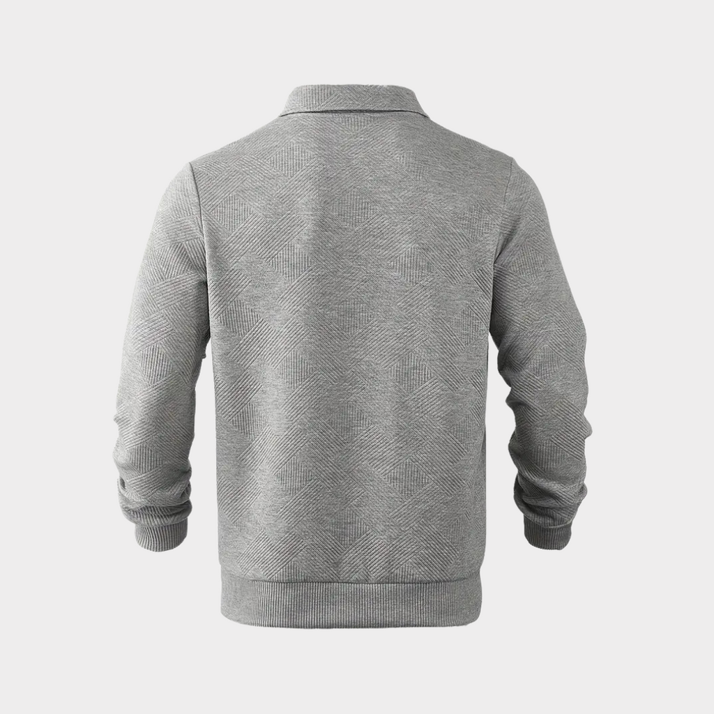 Men's Knit Sweater | Quarter Zip & Pointed Collar