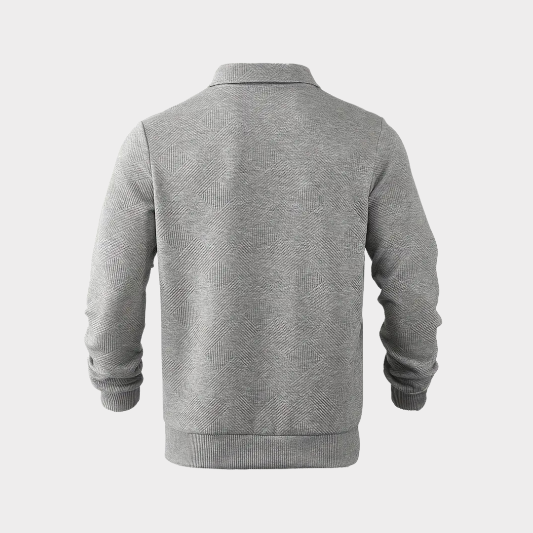 Men's Knit Sweater | Quarter Zip & Pointed Collar