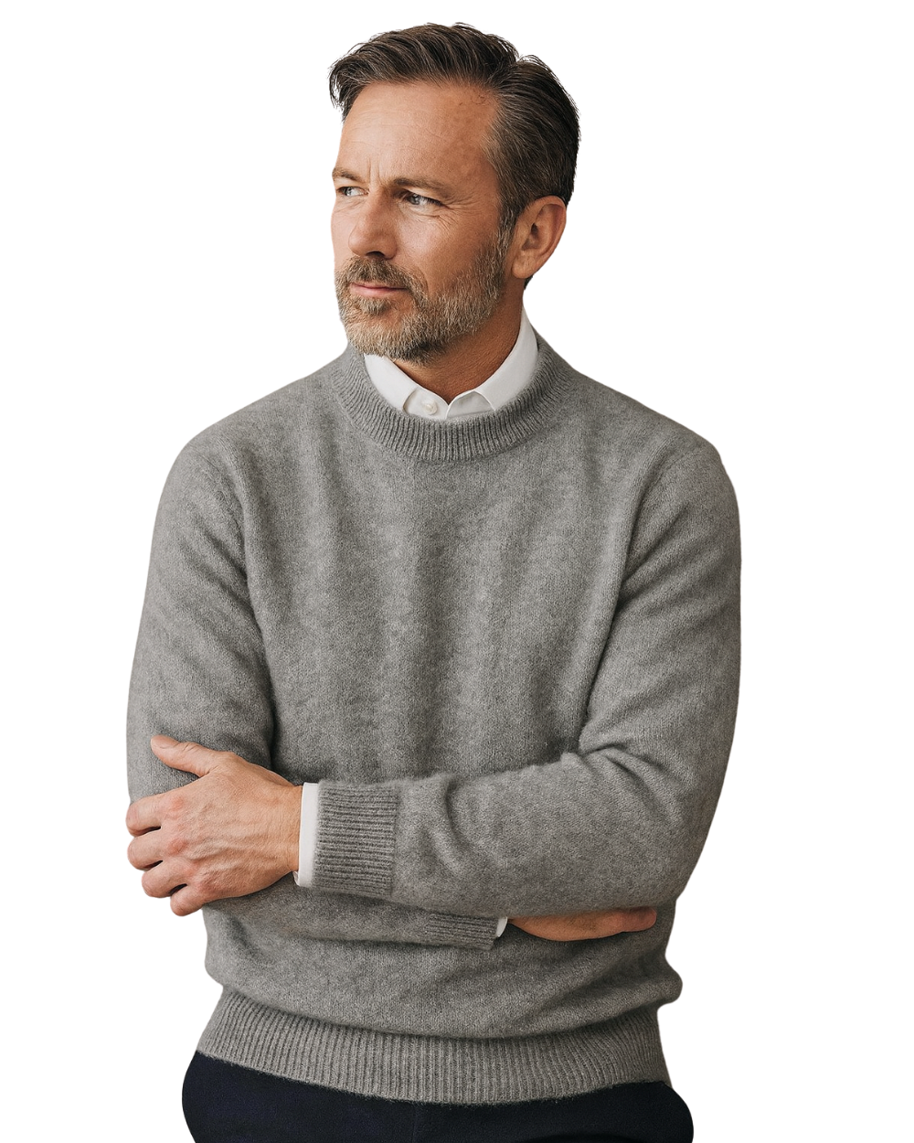 Men's Knit Sweater | Crew Neck & Ribbed Trim 2