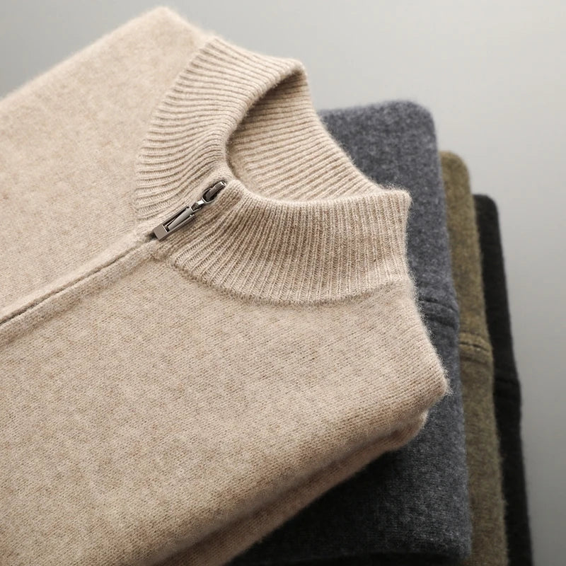 Men's Knit Sweater | Full Zip & Mock Neck