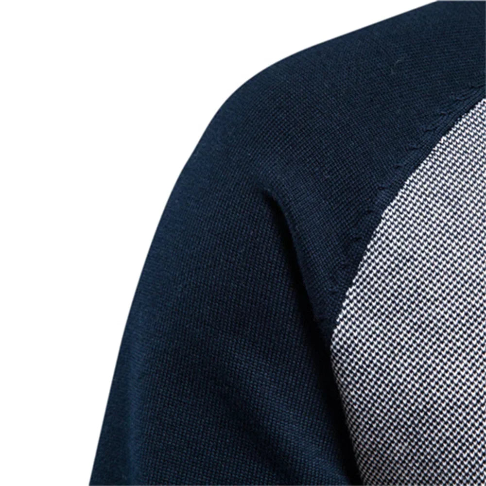 Men's Knit Sweater | Full-Zip Front & Stand Collar