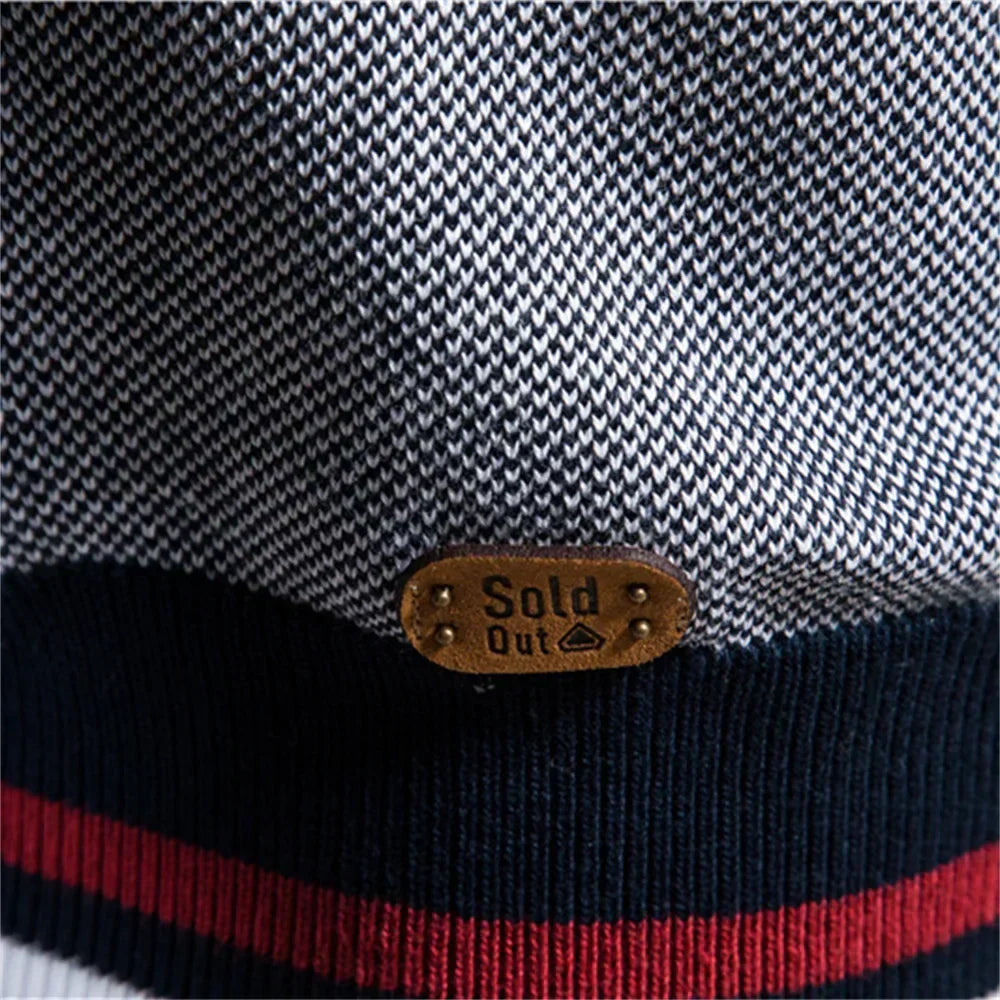 Men's Knit Sweater | Full-Zip Front & Stand Collar