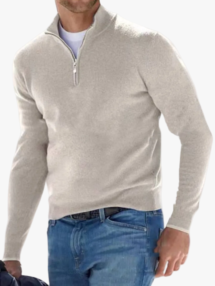 Men's Knit Sweater | Half Zip & Mock Neck