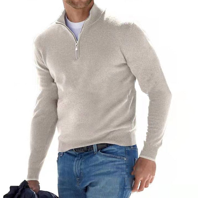 Men's Knit Sweater | Half Zip & Mock Neck