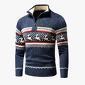 Men's Knit Sweater | Half-Zip & Stand Collar