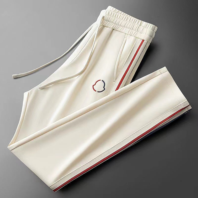 Men's Knit Tracksuit | Half-Zip Top & Stripe Trim
