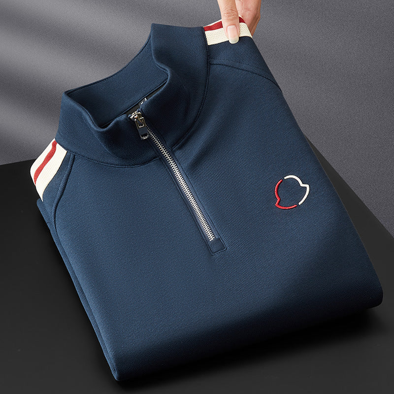 Men's Knit Tracksuit | Half-Zip Top & Stripe Trim