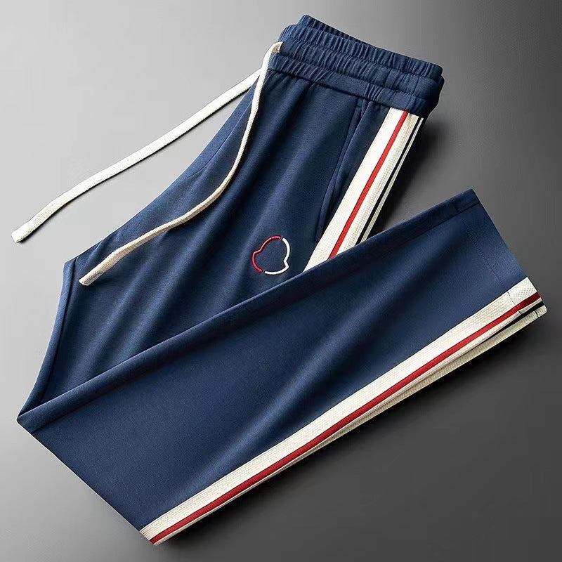 Men's Knit Tracksuit | Half-Zip Top & Stripe Trim