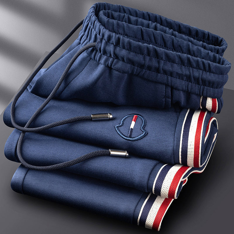 Men's Knit Tracksuit | Half-Zip Top & Stripe Trim