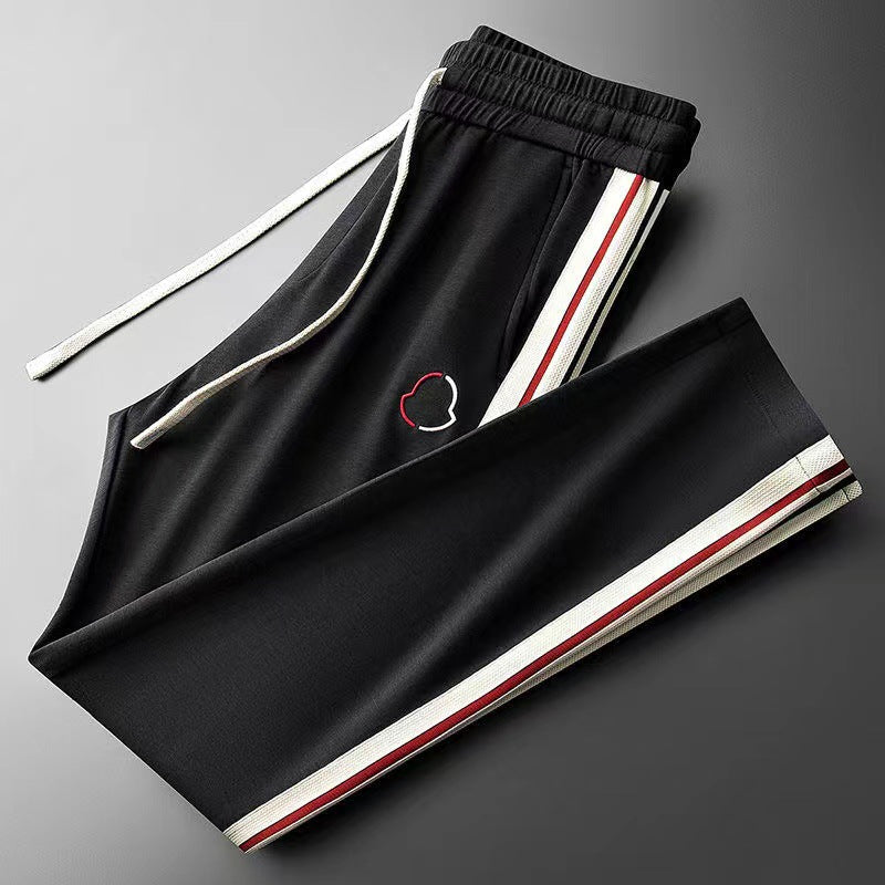 Men's Knit Tracksuit | Half-Zip Top & Stripe Trim