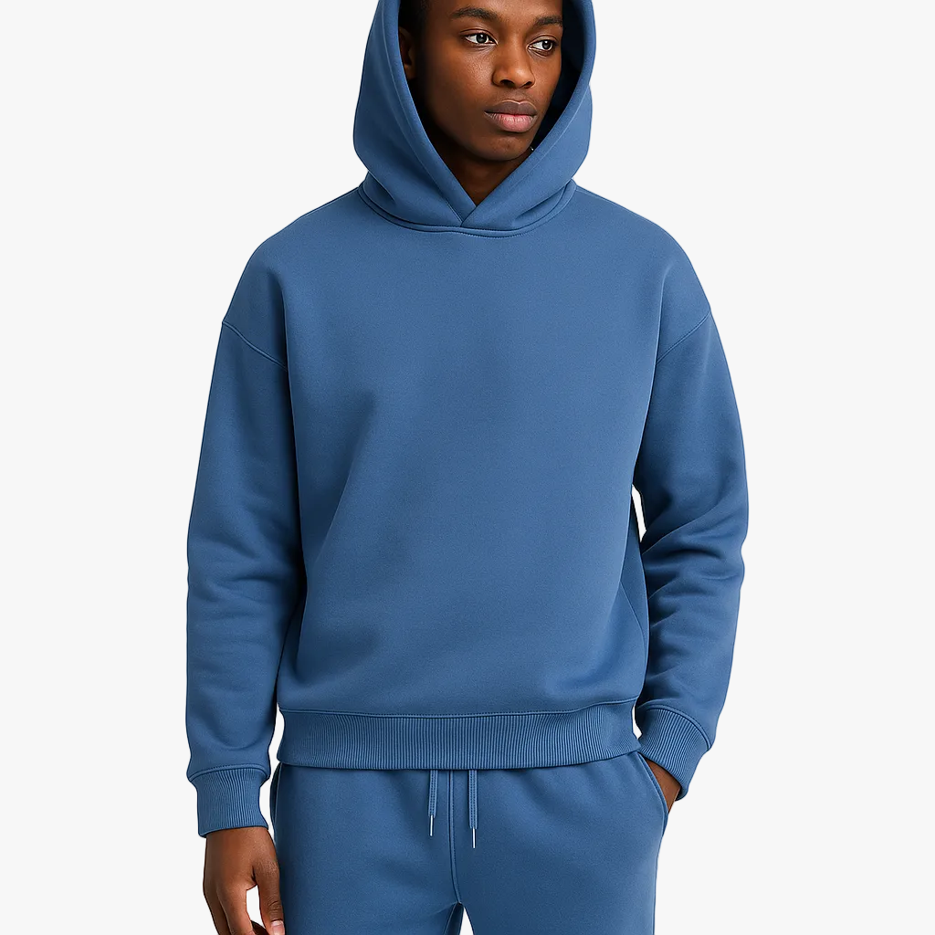 Men's Knit Tracksuit | Pullover Hood & Drawstring Joggers