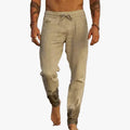 Men's Linen Blend Pants | Drawstring Waist & Gathered Ankles