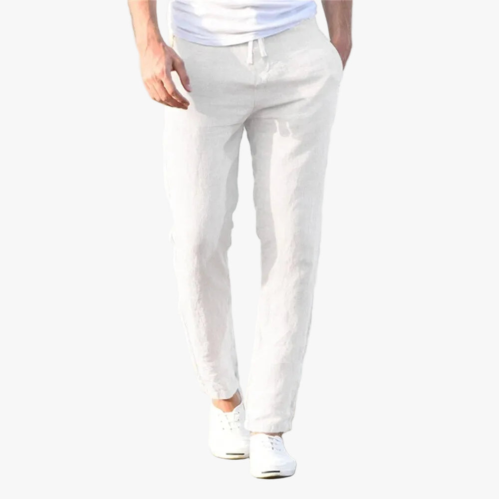 Men's Linen Pants | Drawstring Waist & Tapered Leg