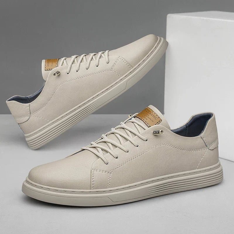 Men's Low-Top Faux Sneakers | Lace-Up & Stitched Panels