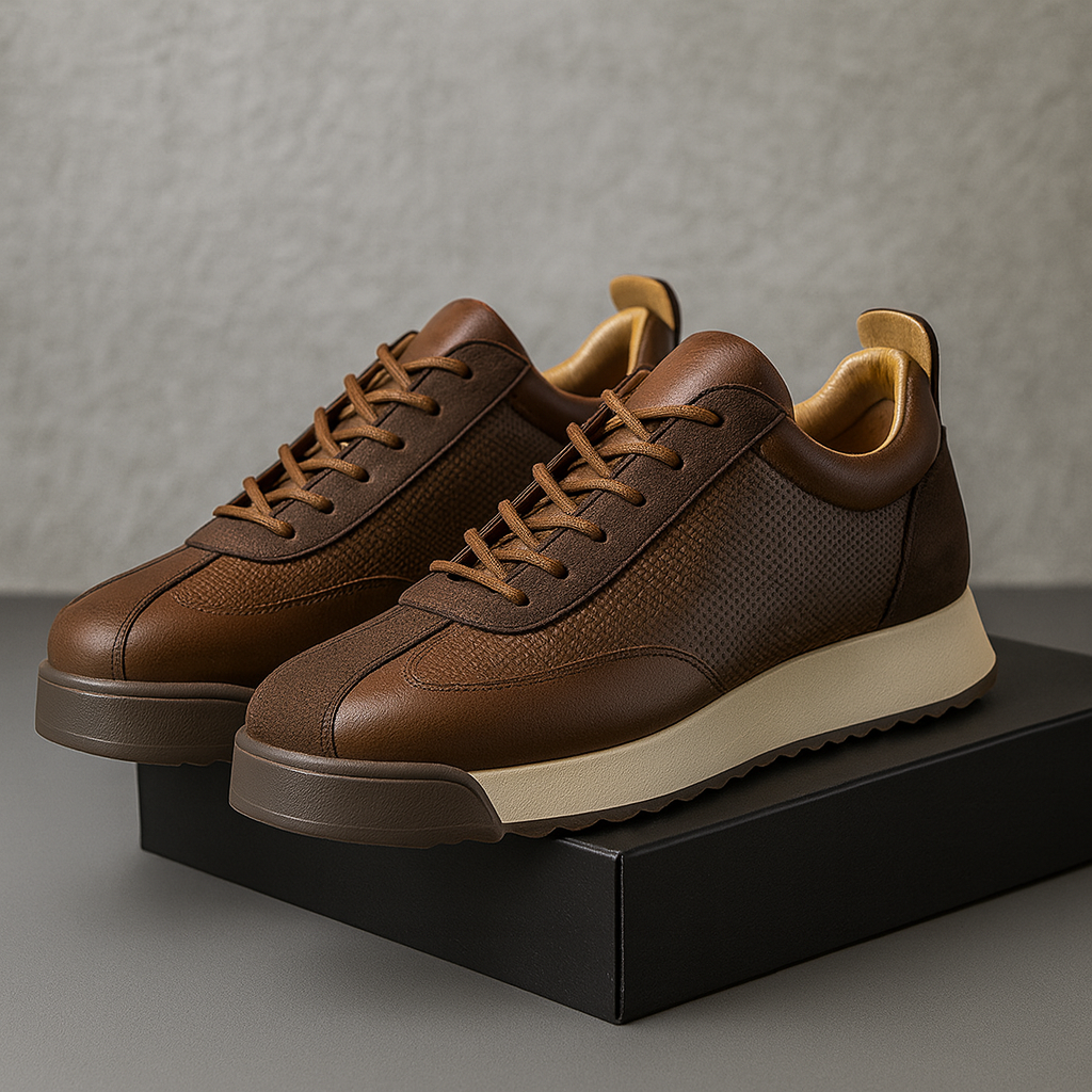Men's Low-Top Faux Sneakers | Lace-Up Front & Pull Tab