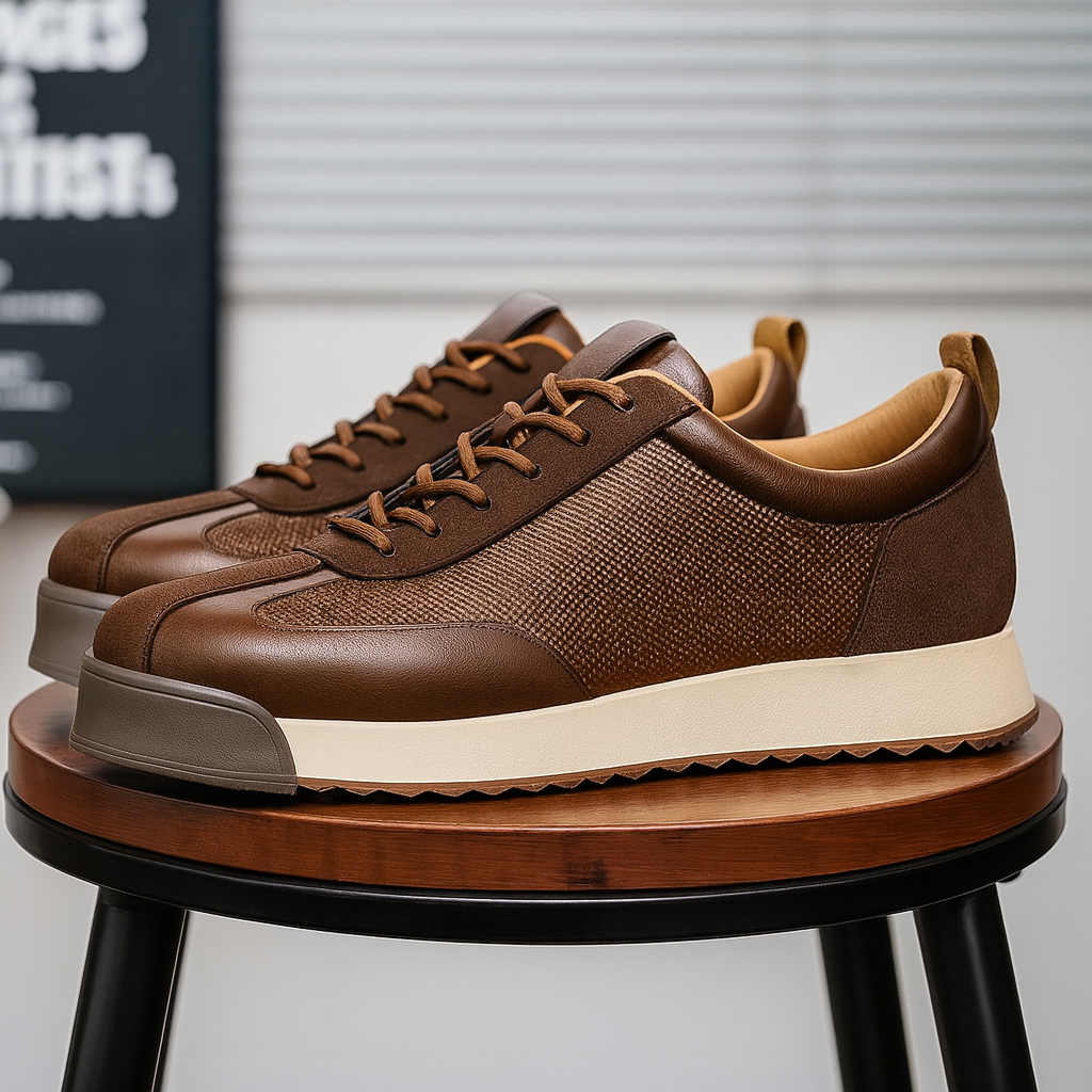 Men's Low-Top Faux Sneakers | Lace-Up Front & Pull Tab