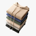 Men's Merino Knit Hoodie | Drawstrings & Ribbed Trim