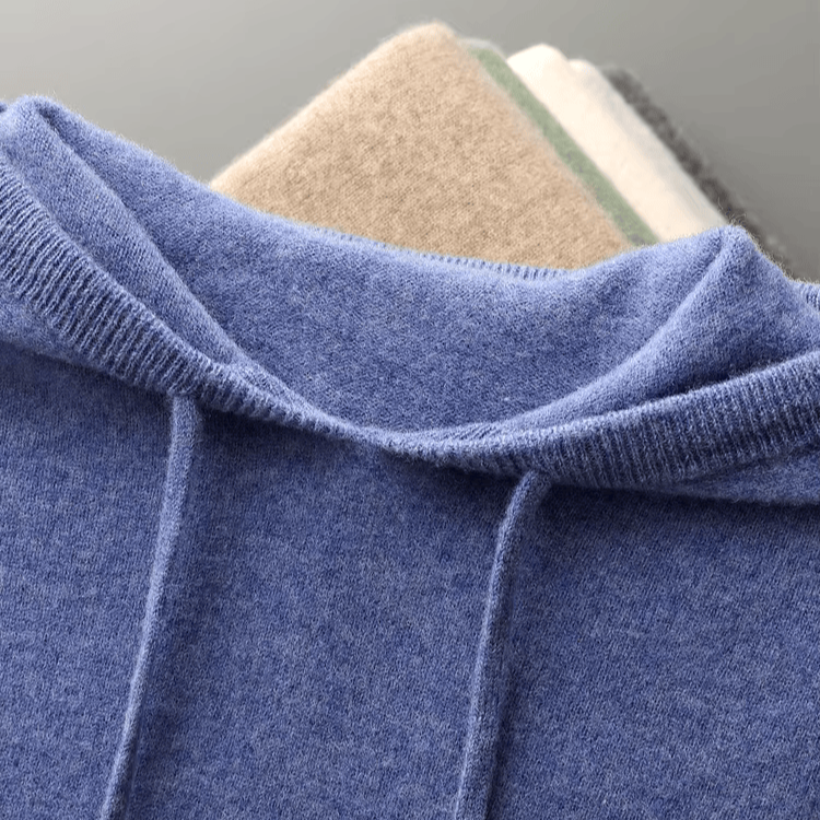 Men's Merino Knit Hoodie | Drawstrings & Ribbed Trim