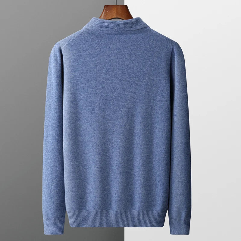 Men's Merino Polo Shirt | Three-Button Placket & Ribbed Trim