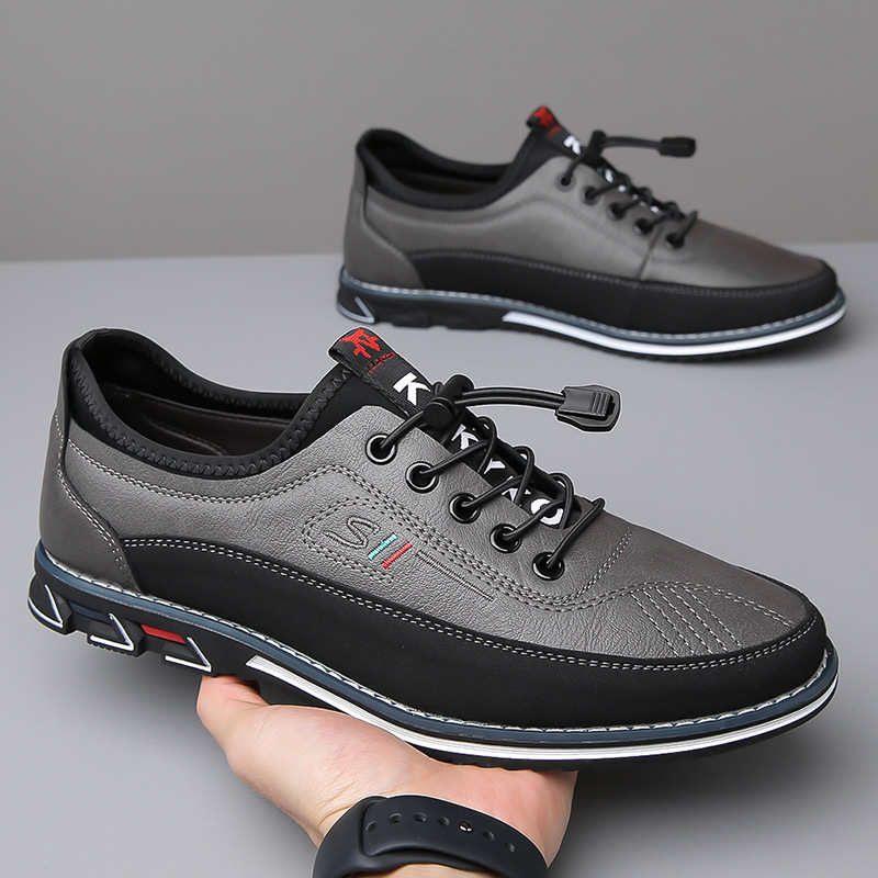 Men's Oxford-Style Faux Upper Shoes | Lace-Up Eyelets & Tread Sole