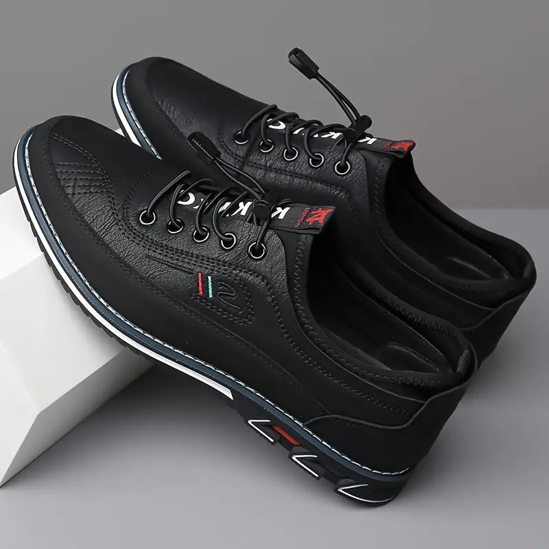 Men's Oxford-Style Faux Upper Shoes | Lace-Up Eyelets & Tread Sole