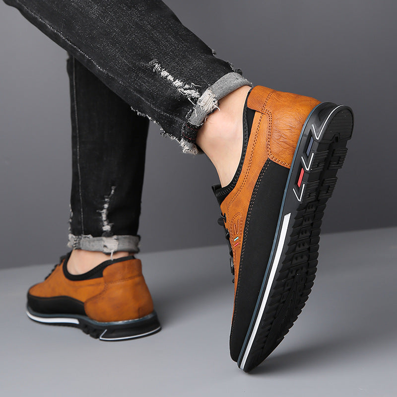 Men's Oxford-Style Faux Upper Shoes | Lace-Up Eyelets & Tread Sole